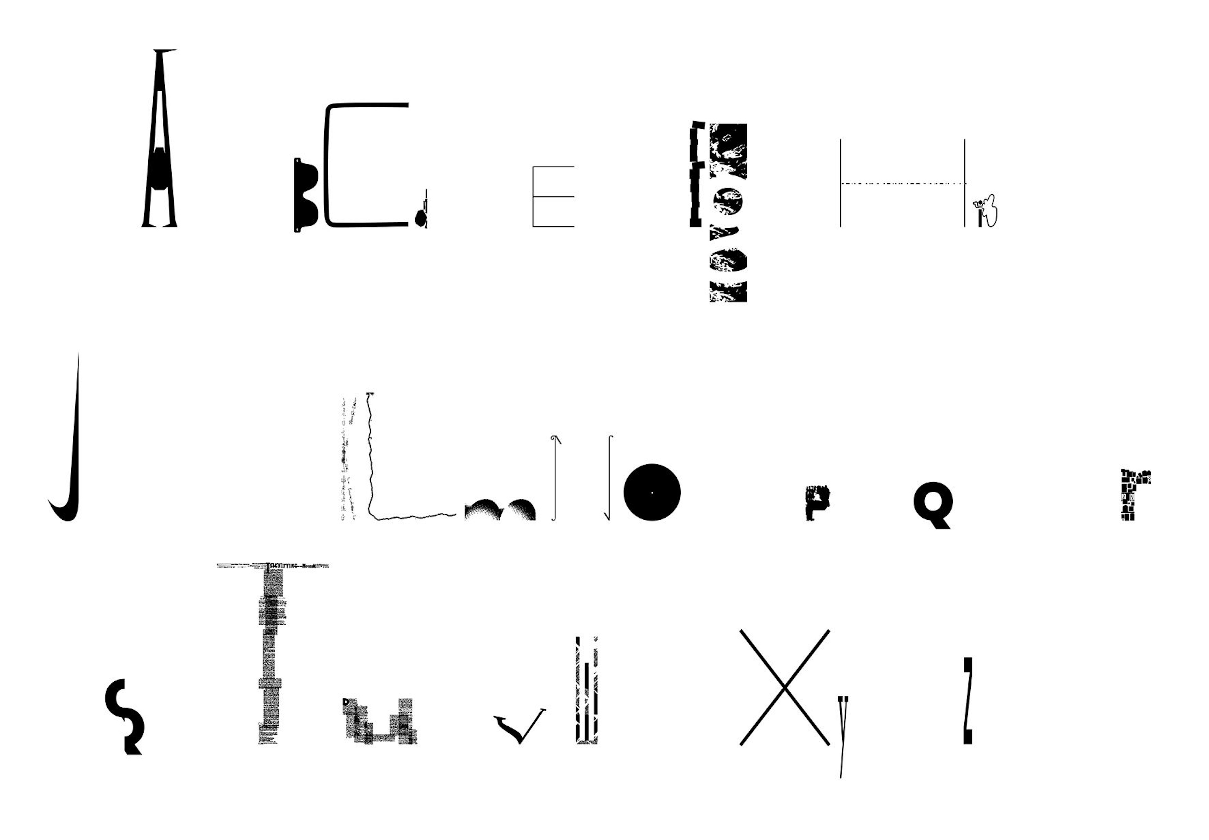 Imposed Alphabet digital typeface, Fraser Muggeridge studio