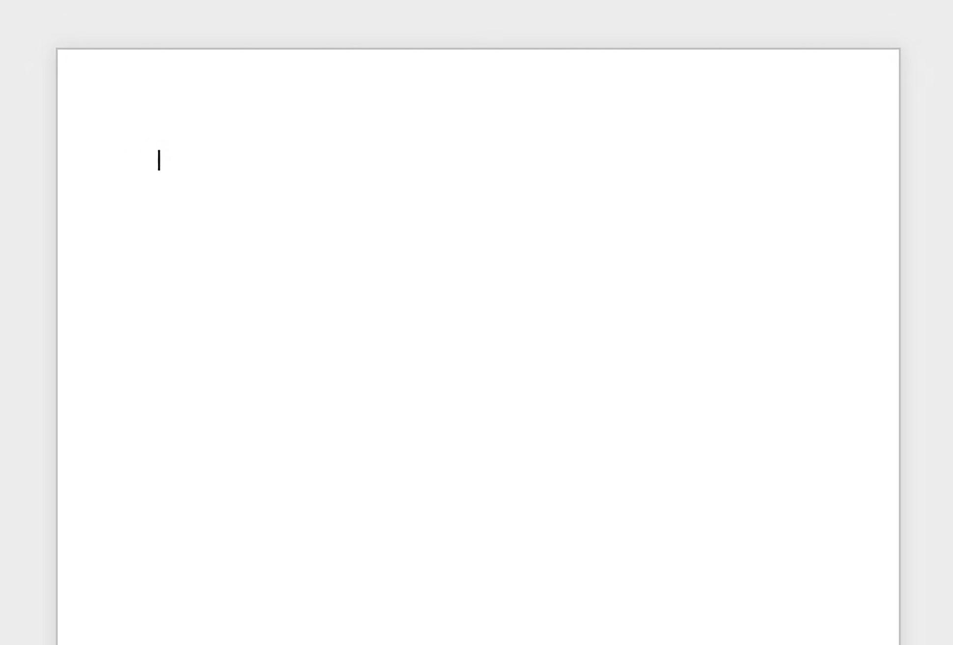blank page with cursor